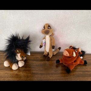 NWT LION KING- Scar,Timon,Pumbaa Mini Bean bags